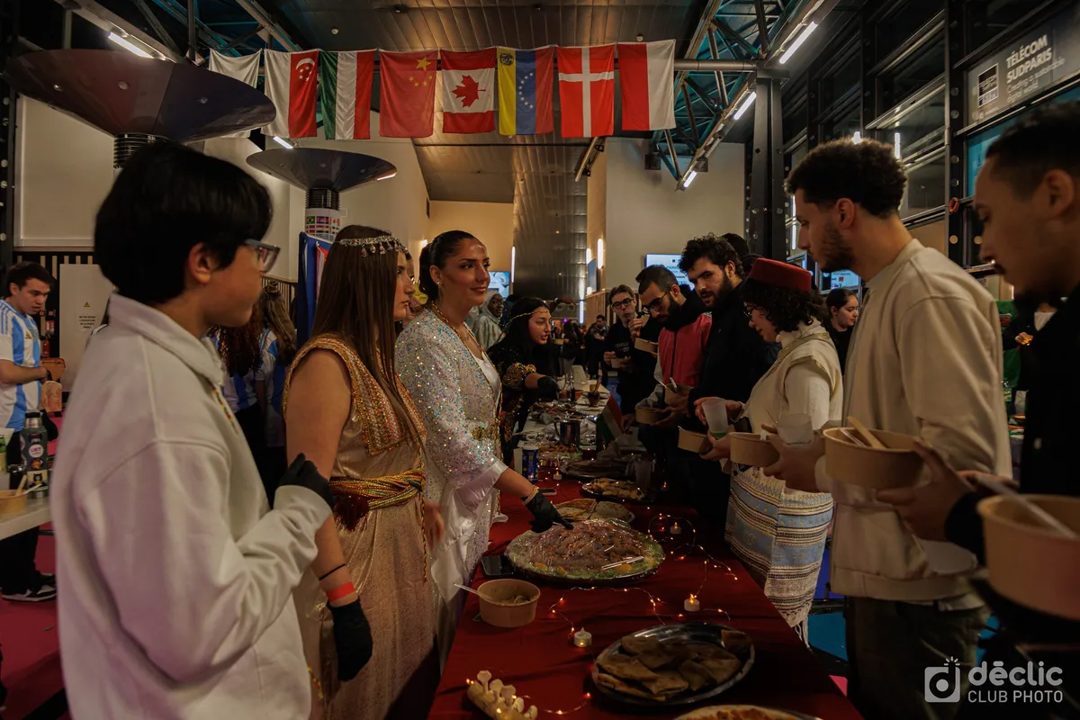 Students celebrating cultures at the Global Village